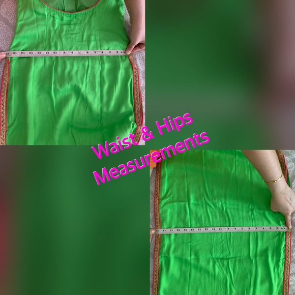 🤩 PADDED DEEP NECK Stitched Kurta in Parrot Green Colour - Picture 16 of 17